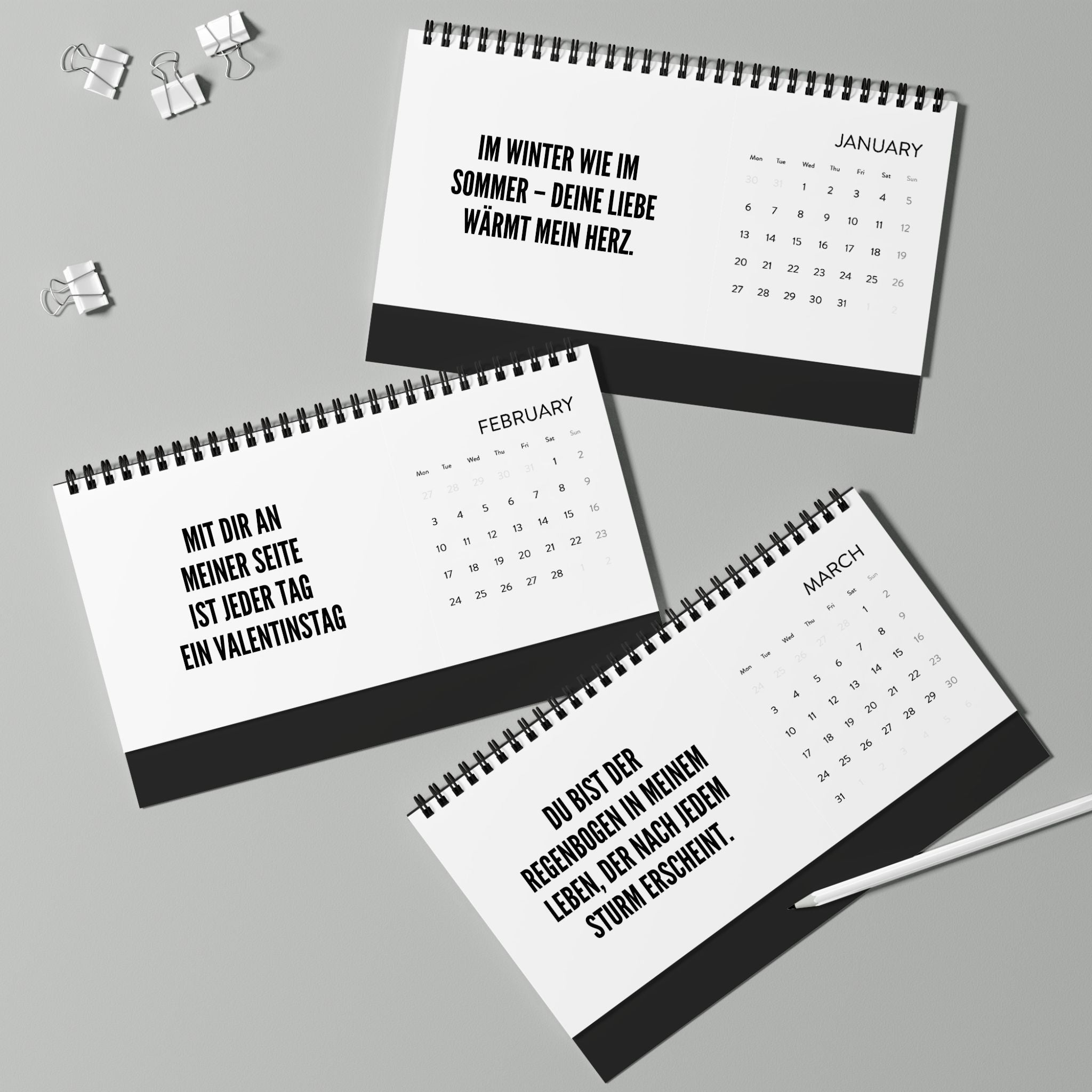 My Love For You – Tischkalender (Raster 2025)