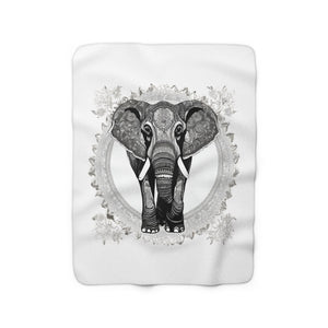 Elefant Art Sherpa Fleece-Decke