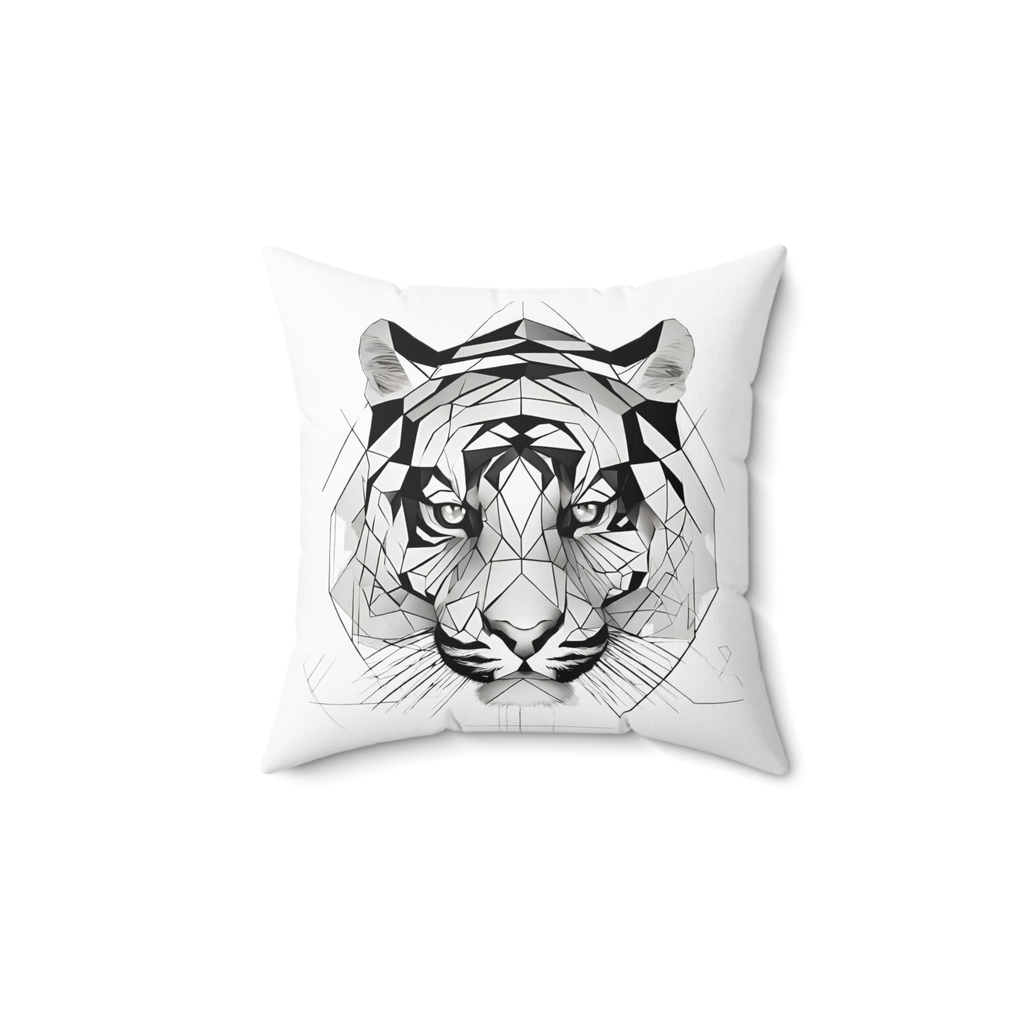 Tiger Face Gesponnen Polyester Quadratisches Kissen