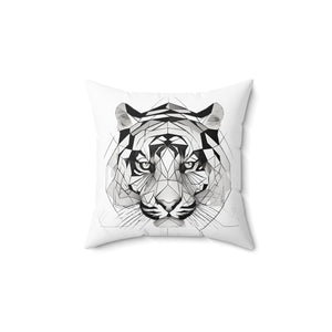 Tiger Face Gesponnen Polyester Quadratisches Kissen