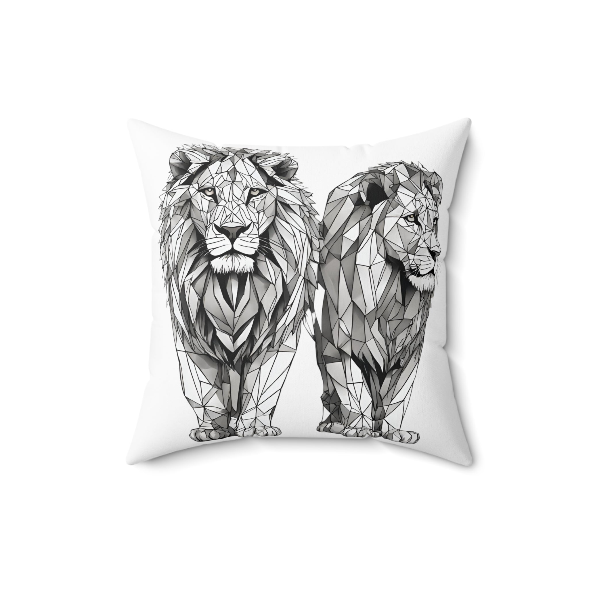Quadratisches Kissen aus Lion Gesponnen Polyester