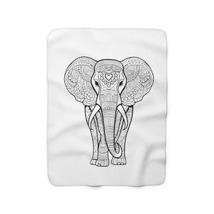 Sherpa-Fleecedecke im Elefantendesign