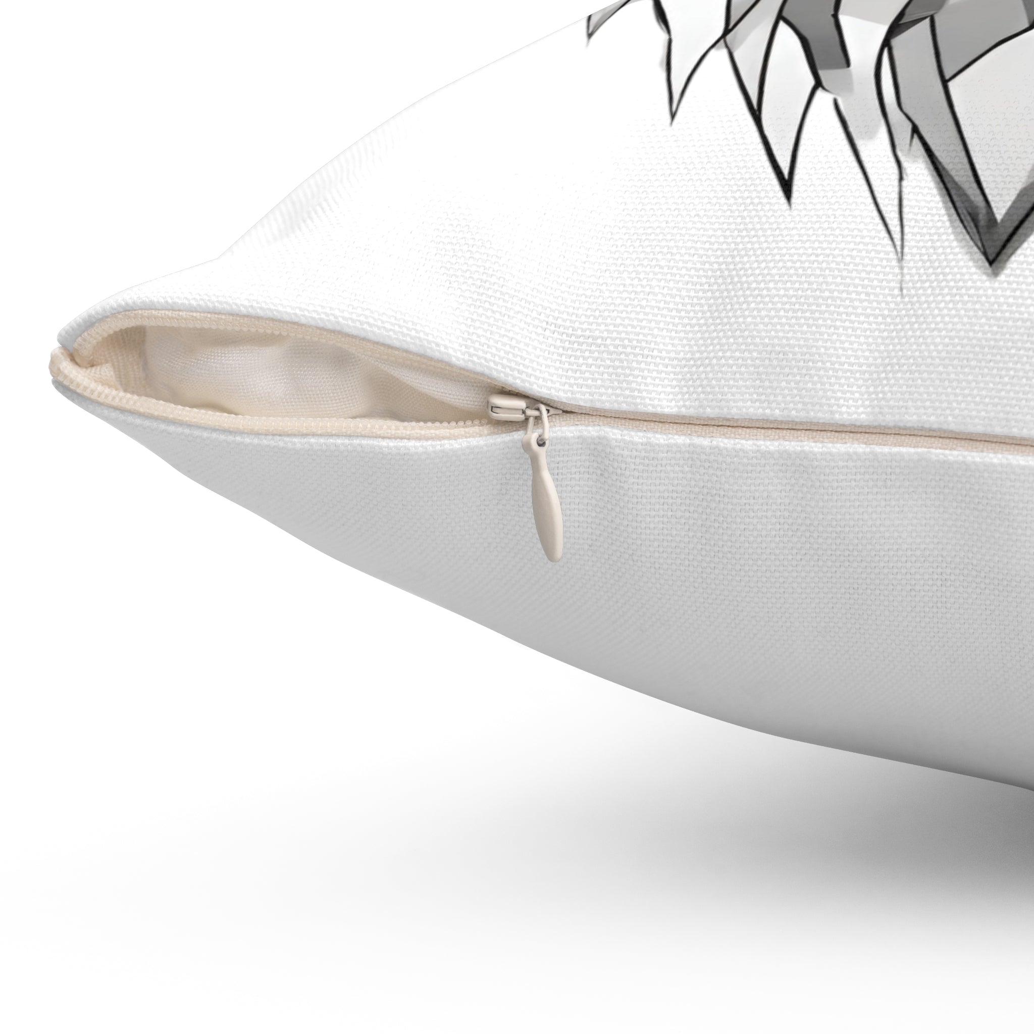 Quadratisches Kissen aus gesponnenem Polyester mit Löwengesicht