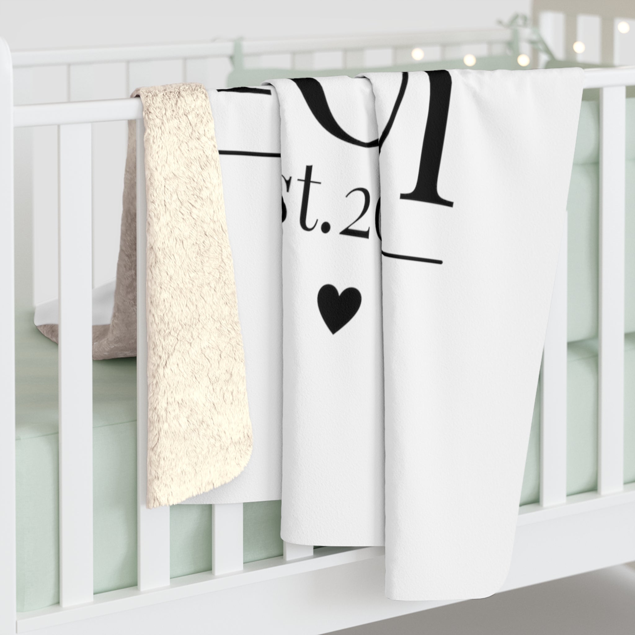 Mom Est. 2023 Design Sherpa Fleece-Decke