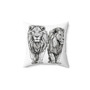 Quadratisches Kissen aus Lion Gesponnen Polyester