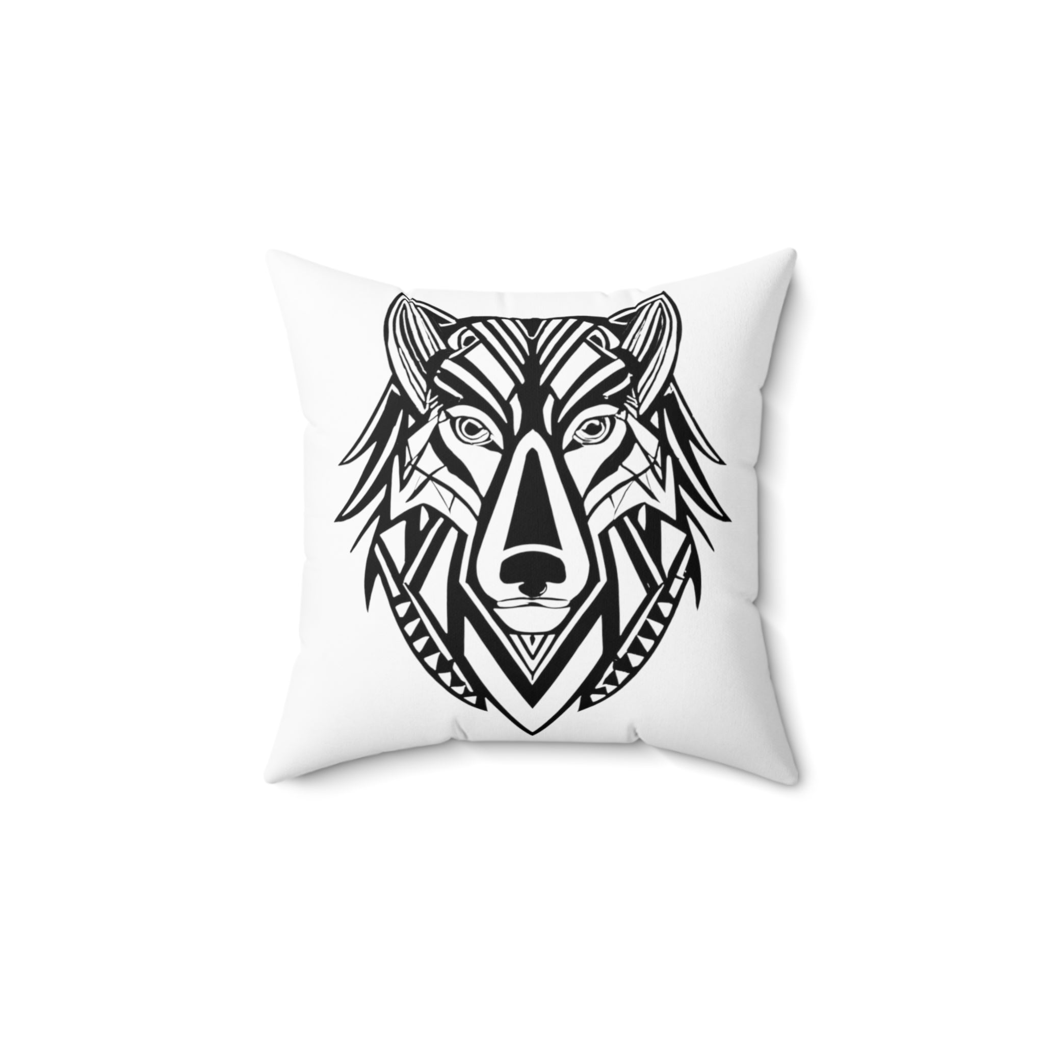 Wolf Gesponnen Polyester Quadratisches Kissen