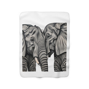 Zwei Elefanten Sherpa Fleece-Decke