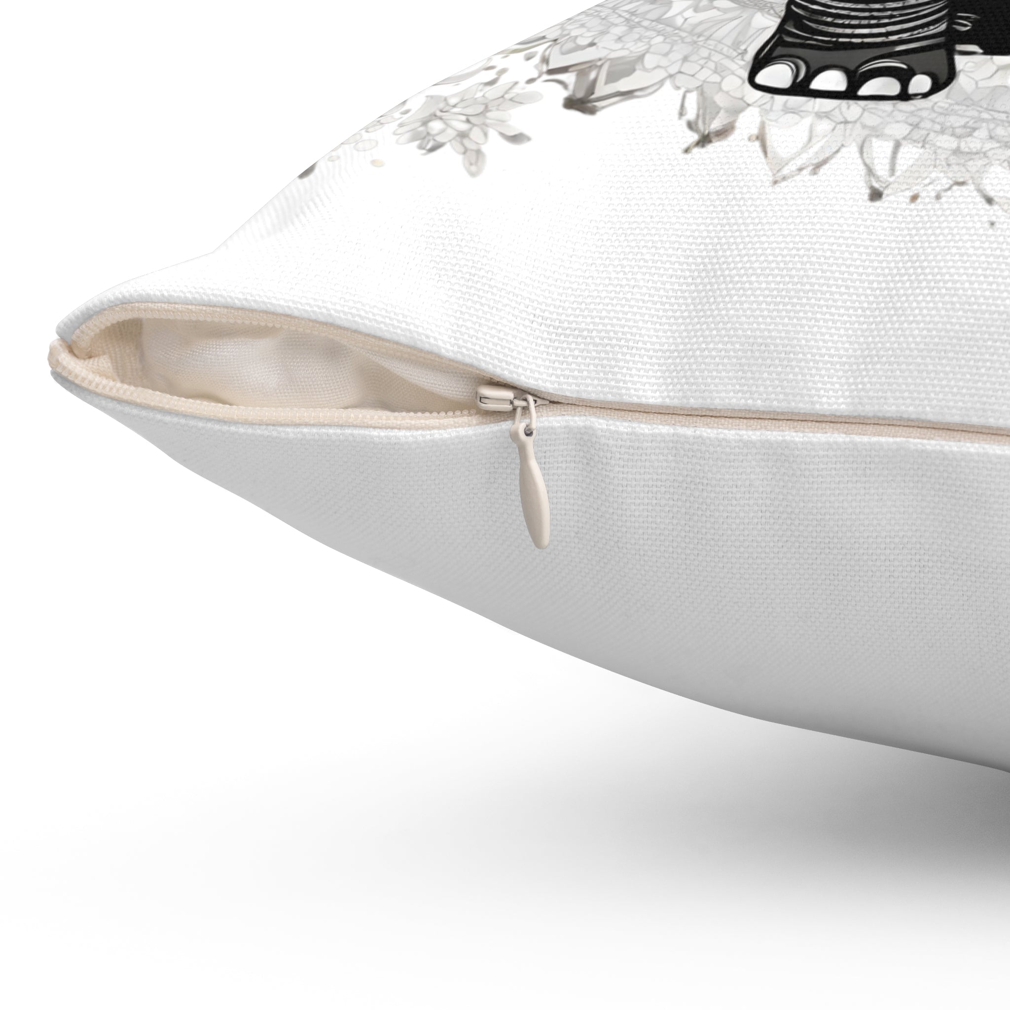 Quadratisches Kissen aus gesponnenem Polyester