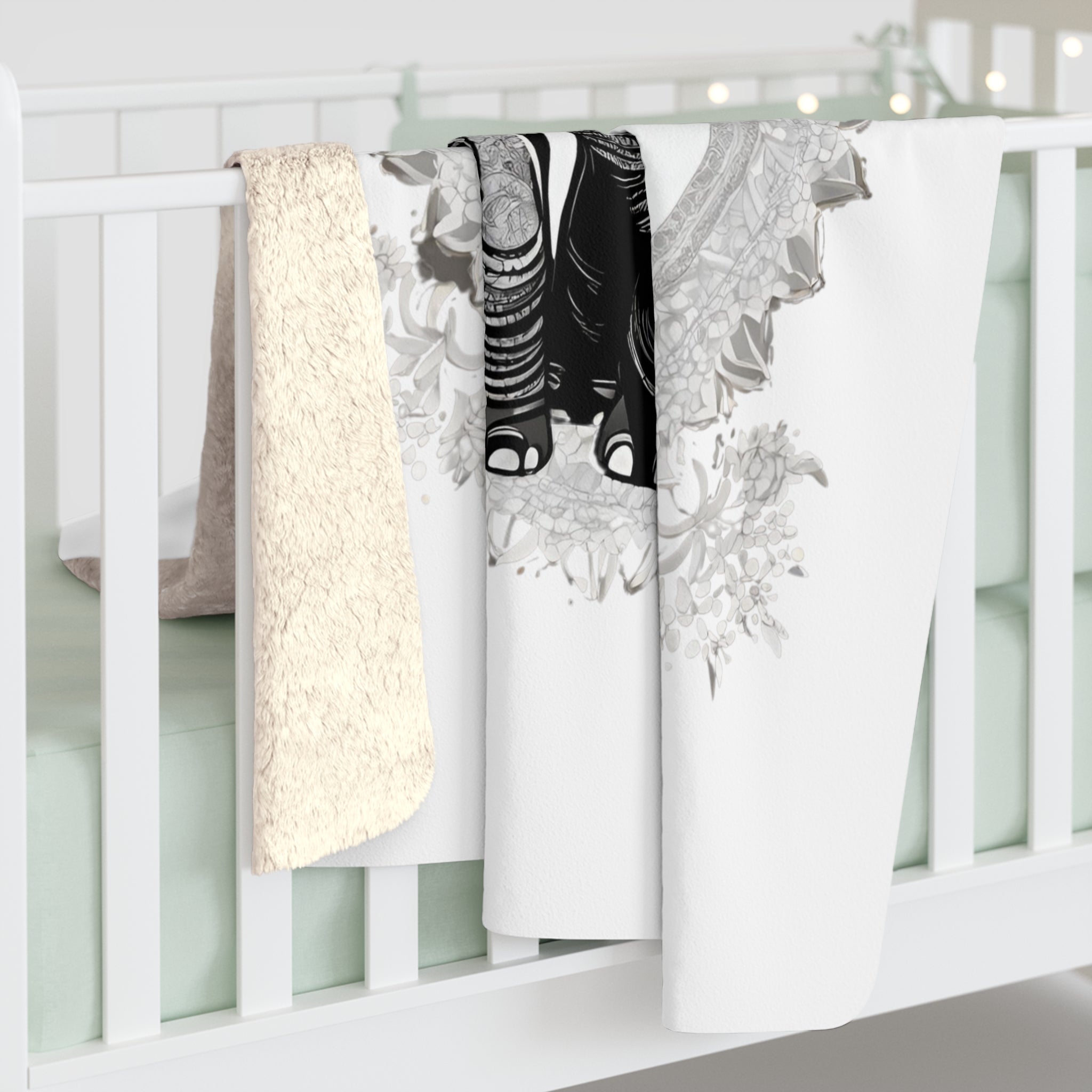 Elefant Art Sherpa Fleece-Decke