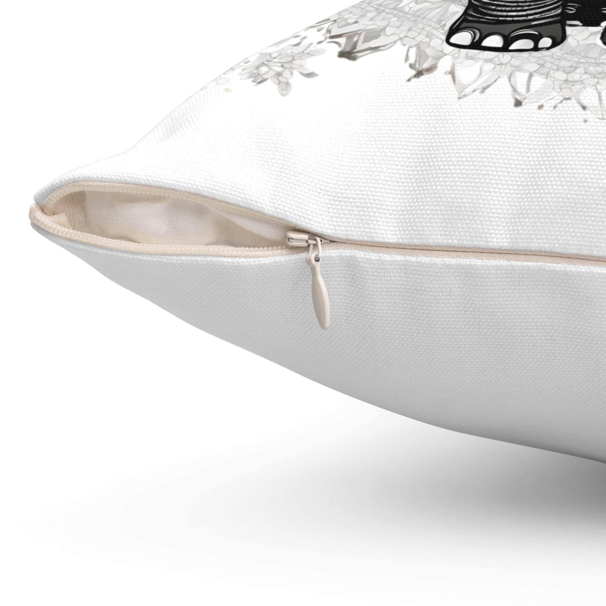 Quadratisches Kissen aus gesponnenem Polyester