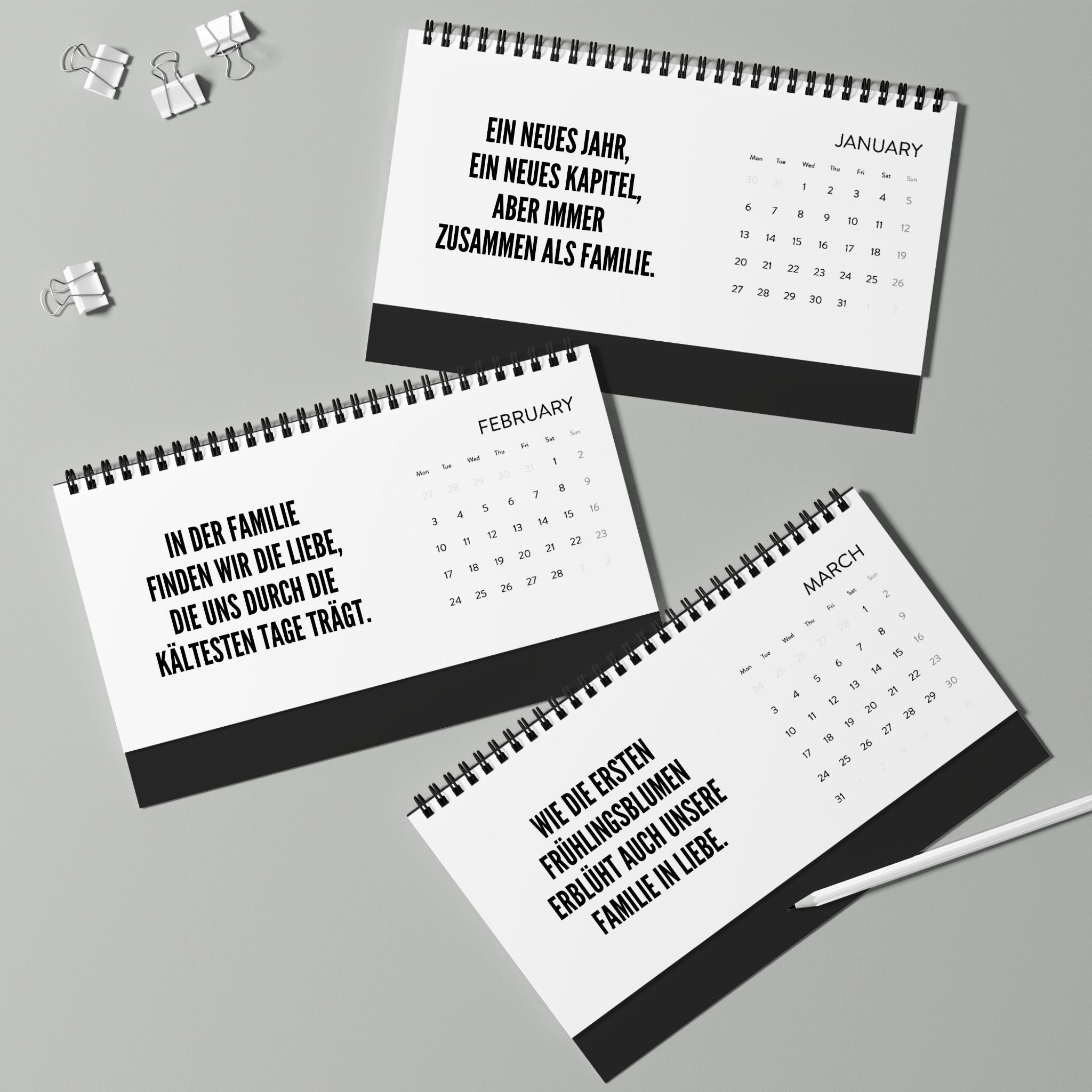 Meine Familie – Tischkalender (Raster 2025)