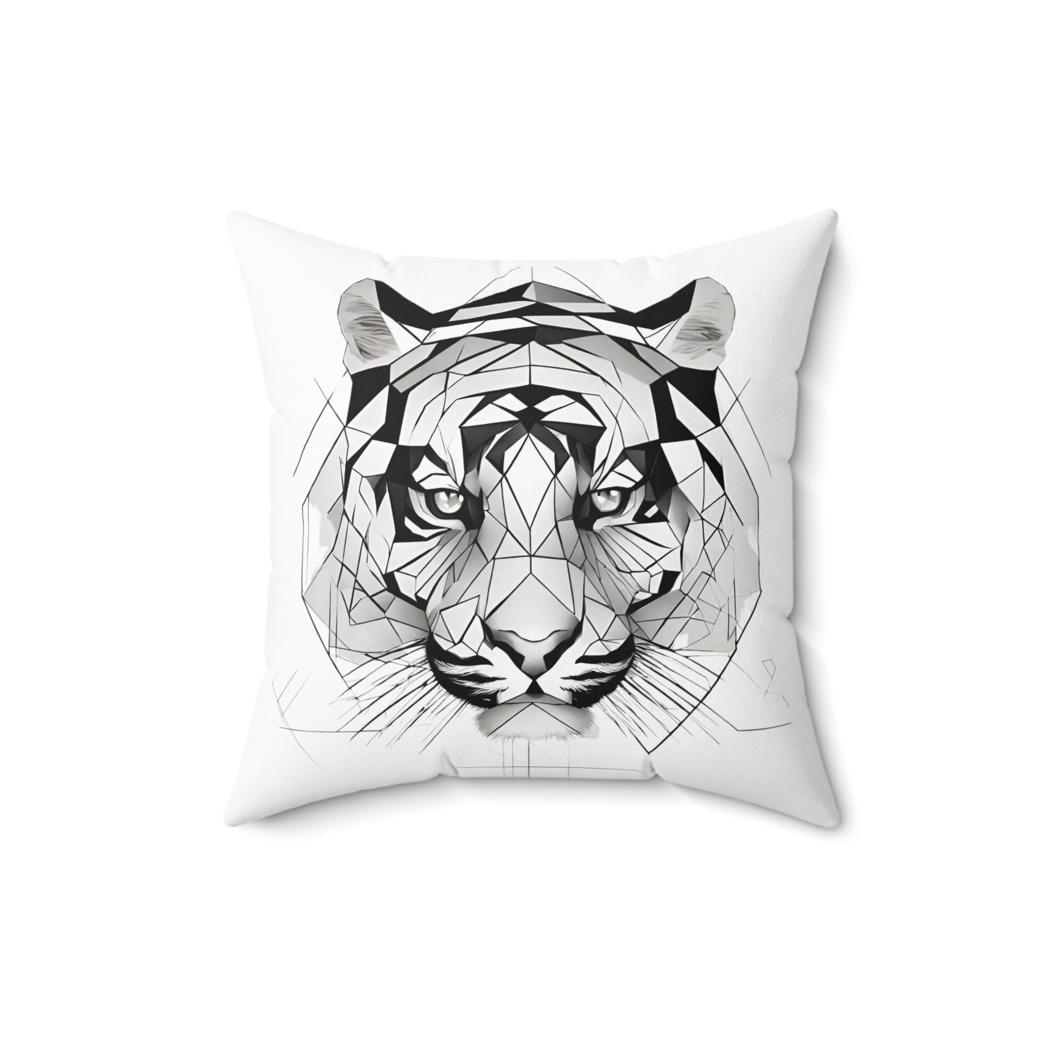 Tiger Face Gesponnen Polyester Quadratisches Kissen