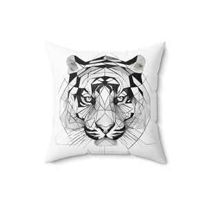 Tiger Face Gesponnen Polyester Quadratisches Kissen