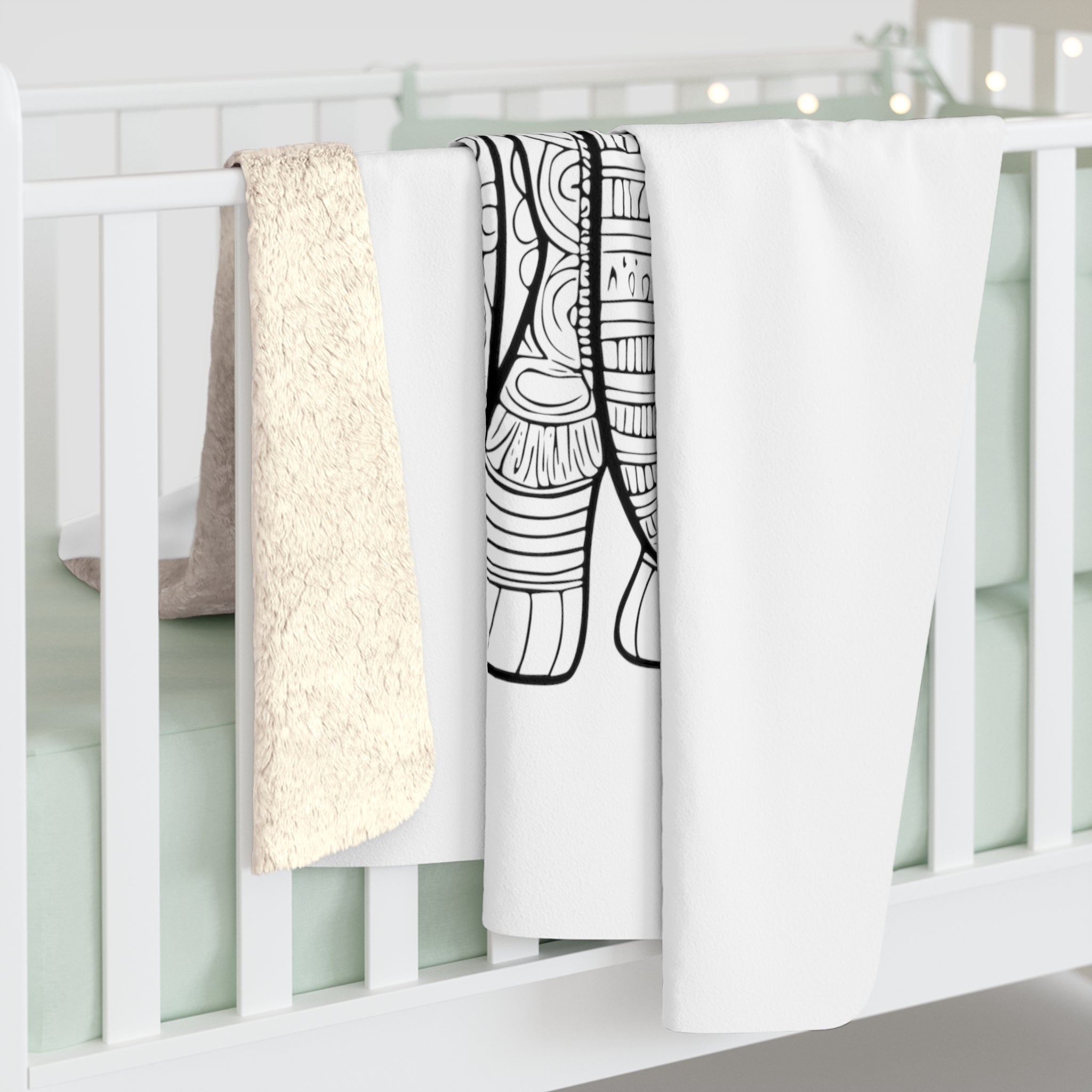 Sherpa-Fleecedecke im Elefantendesign