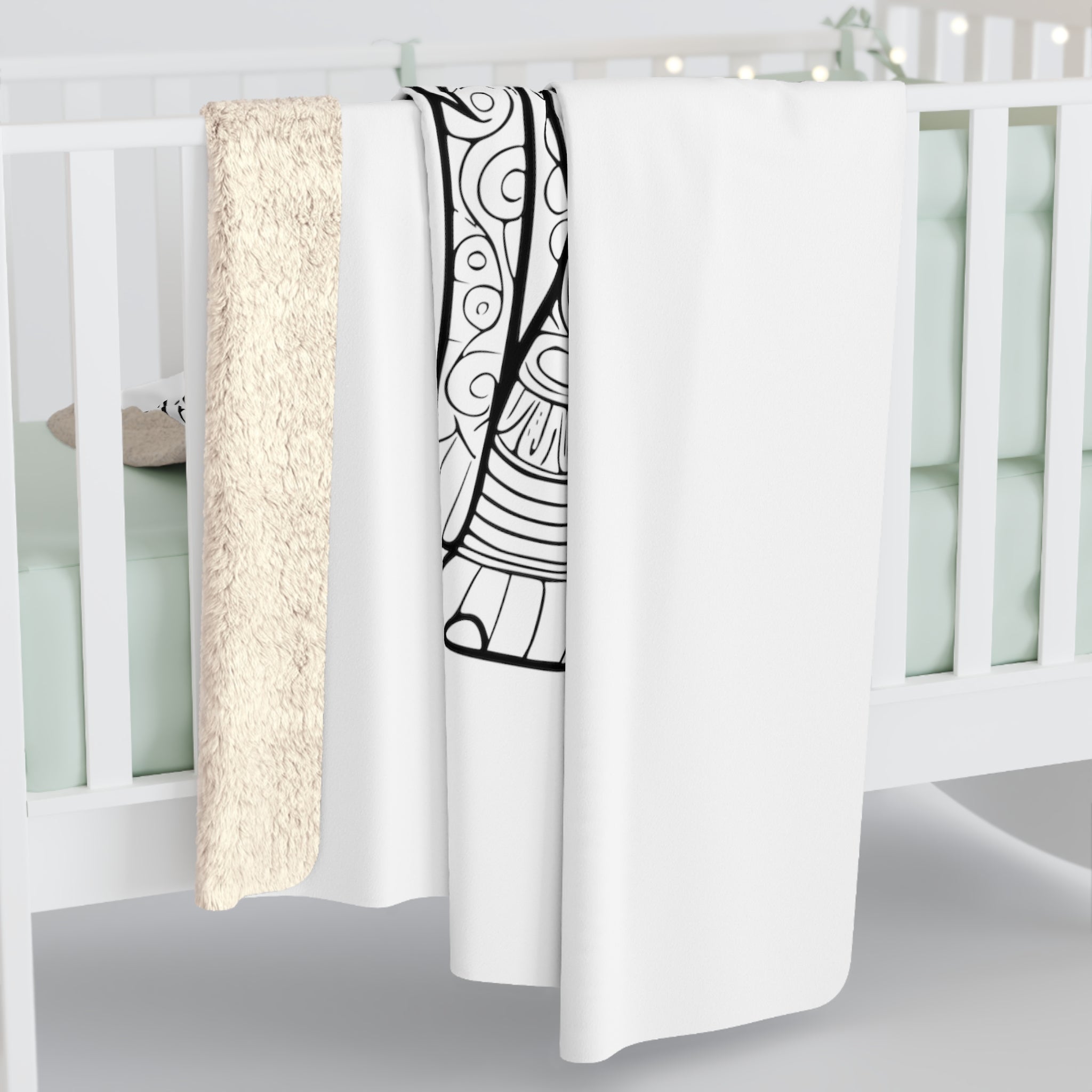 Sherpa-Fleecedecke im Elefantendesign