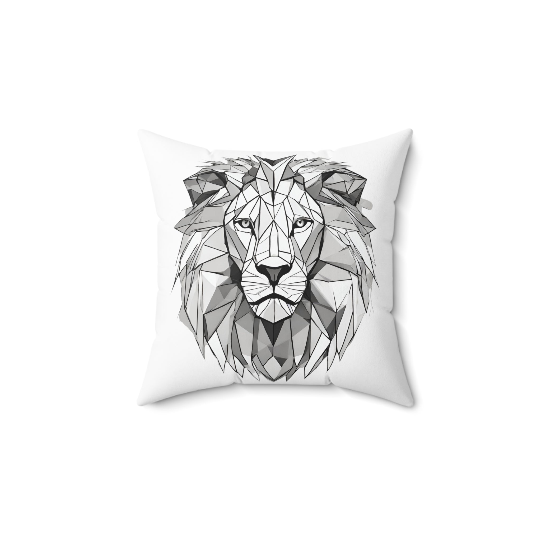 Quadratisches Kissen aus gesponnenem Polyester mit Löwengesicht